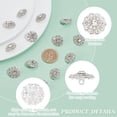 thumbnail image 3 of 20 PCS Rhinestone Buttons 0.7x0.4 inch Crystal Rhinestone Buttons with 2mm Hole Silver Alloy Shank Buttons for Garment Accessories Flower Shape Button for Clothes Bags Hats Decoration, 3 of 7
