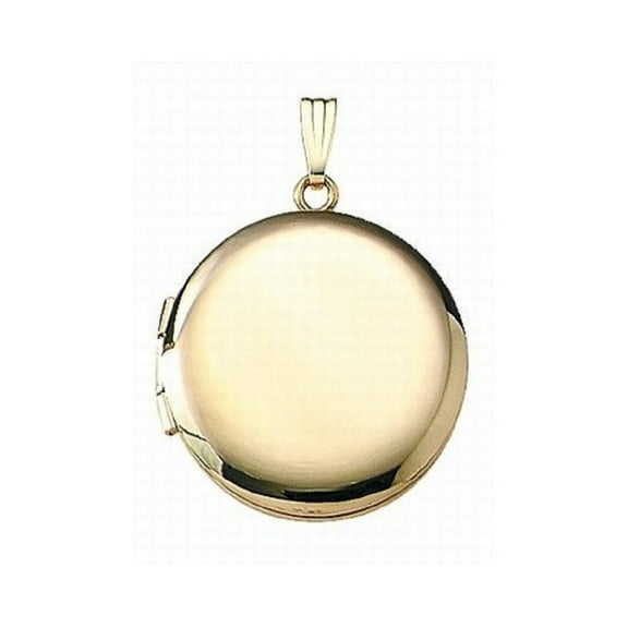 Picturesongold.Com 14K Yellow Gold Filled Round Locket Pendants Necklace Unisex Adult - 1 inch x 1 inch