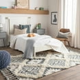 thumbnail image 4 of Hauteloom Sultan Wool Living Room, Bedroom Area Rug - Bohemian, Transitional - Plush Pile - Charcoal, Ivory - 5' x 7'6", 4 of 10