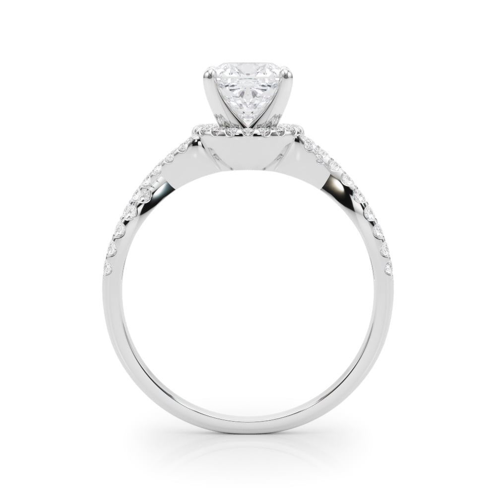 Meryn Jewel 14K White Gold Plated 1.37 Ct Cushion Cut Lab Created Diamond Ring - Radiant Engagement Wedding Ring for Women - Sparkling Oval Diamond Ring for Her - Wedding Anniversary Ring for Women