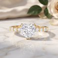 thumbnail image 4 of Rosec Jewels IGI Certified Lab Grown Diamond Heart Engagement Ring 1 Carat - E-VS1 Quality Diamond Solitaire Ring for Women, 10K Yellow Gold, US 3.50, 4 of 8