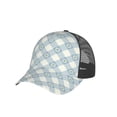 thumbnail image 6 of Lsque Daisy Plaid Blue Printed Trucker Hat - Baseball Cap for Men Women - Breathable Mesh Side, Adjustable Fit - for Casual Wear, 6 of 7