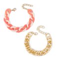 thumbnail image 1 of 2 pulseras de cadena cubana para hombres y mujeres, pulsera de hip-hop arcoíris de moda para niñas, regalos de fiesta de vacaciones, 1 of 5