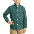 thumbnail image 1 of Odeerbi Camisa de Vestido de Niños Manga Larga Mandarin Collar Uniforme de La Escuela Con Bolsillo, 1 of 9