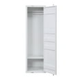 thumbnail image 3 of Industrial Style Metal Wardrobe with Recessed Door Front White - Saltoro Sherpi, 3 of 5