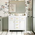 thumbnail image 3 of Harper & Bright Designs 36" Bathroom Vanity Sink Combo, Bathroom Storage Cabinet with Drawers, Single Sink Bathroom Vanity with Solid Wood Frame, White, 3 of 17