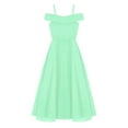thumbnail image 5 of TiaoBug Flower Girls Chiffon Junior Bridesmaid Dress Off Shoulder A Line Gown, 5 of 5