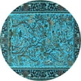 thumbnail image 1 of Ahgly Company Indoor Round Animal Light Blue Traditional Area Rugs, 8' Round, 1 of 4