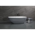 thumbnail image 4 of Kingston Brass VRTOV713422WG 72-Inch Solid Surface Egg Shaped Double Ended Freestanding Tub with Drain in Glossy White/Matte Gray, 4 of 10