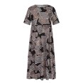 thumbnail image 4 of Robe Mode Femme Col Rond Manches Courtes Ample Mi-Mollet Robe Longue, 4 of 8