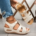 thumbnail image 3 of RUIYANQI Women's Wedge Sandals Adjustable Strap Open Toe Perforated Comfortable Casual Summer Shoes Non Slip Orthopedic Footwear For Women White Women Sandal, 3 of 8
