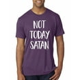 thumbnail image 1 of Wild Bobby, Quote Not Today Satan Funny Witty, Inspirational/Christian, Men Premium Tri Blend Tee, Vintage Purple, Large, 1 of 3