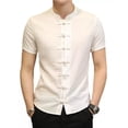 thumbnail image 1 of Camisa Hombre Cuello Mao Color Sólido Manga Corta -bruce Lee, 1 of 8
