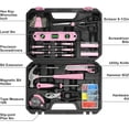 thumbnail image 3 of 142-Piece Household Tool Kit for Home Repair, Hand Tools with Storage Case, 13.39 x 9.25 x 2.95 inch, Pink, 3 of 4