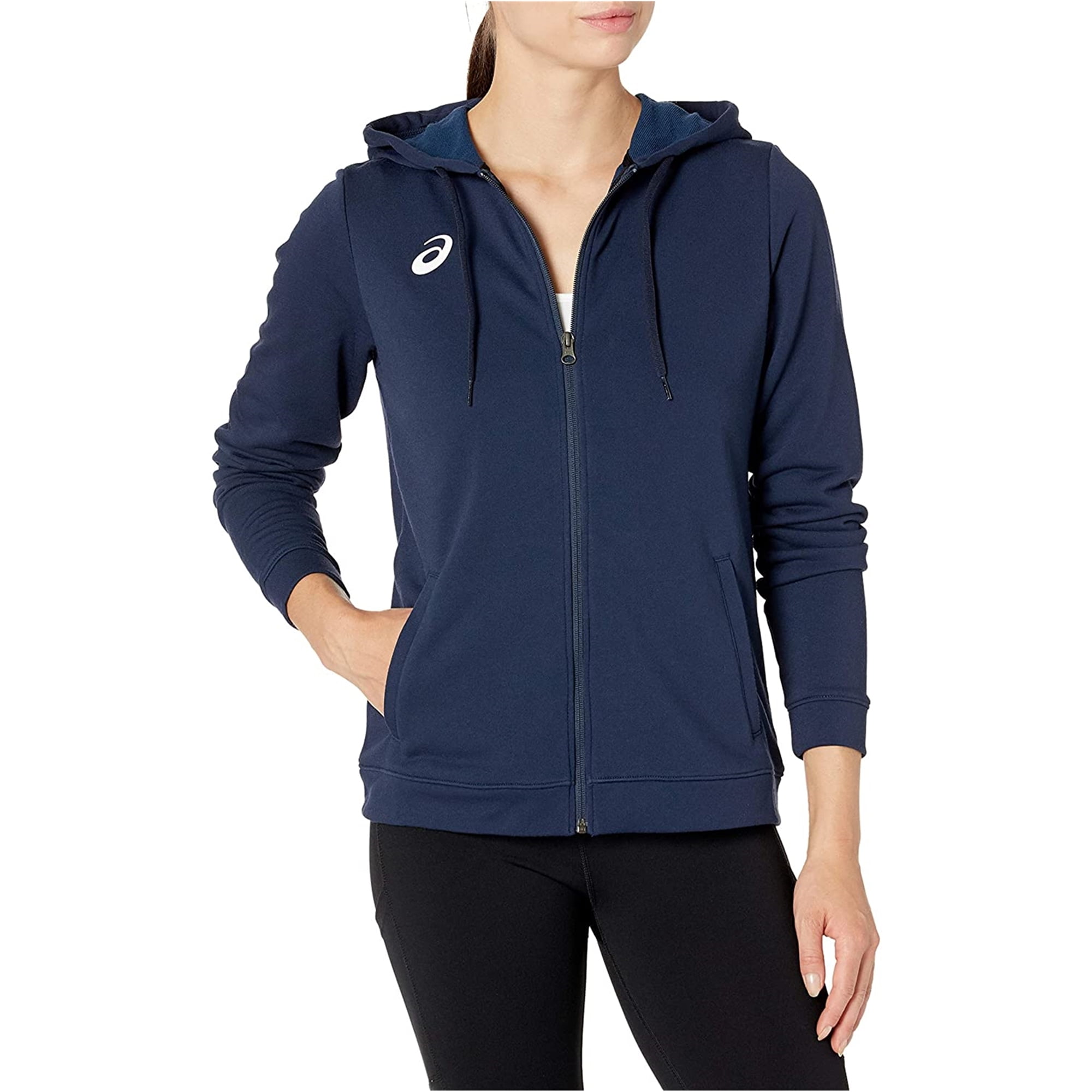 ASICS Womens Logo Hoodie Sweatshirt Blue Small