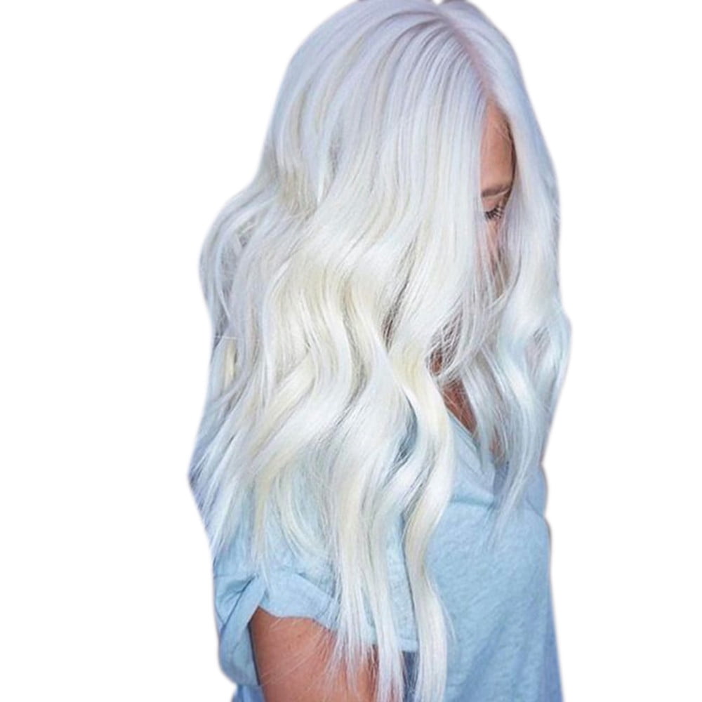 short white curly wig