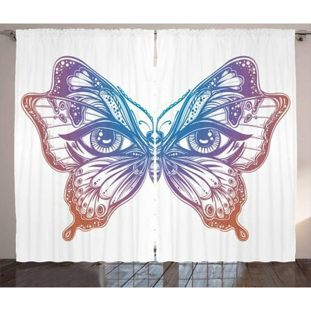 Butterfly Curtains 2 Panels Set Spiritual Madam Butterfly Wings