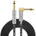 thumbnail image 1 of Cable de guitarra JOLGOO de 10 pies y 6,35 mm, recto a ángulo recto, 1 of 7
