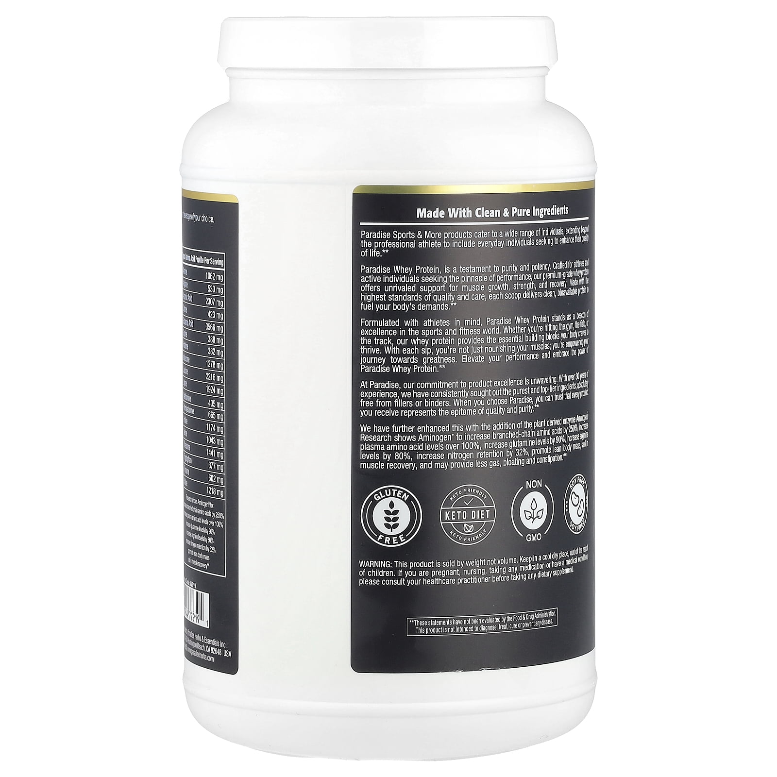 Paradise Herbs Whey Protein, Natural Chocolate, 32 oz (990 g)