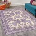 thumbnail image 2 of Boho Decorative Rug, Vintage Look Ethnic Look Pattern of Paisley Details Bohemian Feels Damask, Quality Carpet for Bedroom Dorm and Living Room, 6 Sizes, Eggshell Violet Lilac, by Ambesonne, 2 of 4