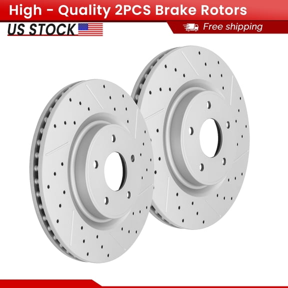 ACB ZONE Front Brake Rotors Set for Nissan Murano Z Pathfinder Infiniti Q50 Q60 JX35 QX50 QX60, Drilled & Slotted Disc Rotors Kit (Left & Right)
