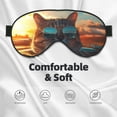 thumbnail image 3 of Goofa Cool Cat Driving Sunset Printed Sleep Eye Mask for Men Women, Zero Eye Pressure Sleeping Mask, Light Blocking Night Blindfold, Soft Eye Shade Cover, 3 of 7