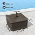thumbnail image 3 of Outsunny Patio Umbrella Base with Wheels, End Table, Planter Box, Brown, 3 of 10