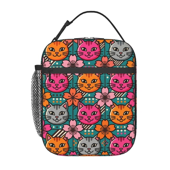Cat Lunch Box Reusable Insulated Lunch Bag Thermal Cooler Tote For Men Women Picnic Work Office Travel Hiking