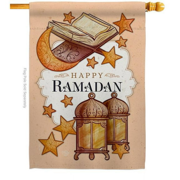 Ornament Collection H192402-BO 28 x 40 in. Happy Ramadan House Flag with Religious Faith Double-Sided Decorative Vertical Decoration Banner Garden Yard Gift