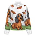 thumbnail image 5 of Jackets for Women Winter Coat Jackets Flannel Stand Collar Jacket(Cute Dog with Hotdogs,Size:S-4XL), 5 of 7