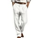 thumbnail image 1 of Pantalones casuales holgados de pierna recta para hombre, de longitud completa, con bolsillo frontal plisado doble, de poliéster., 1 of 5