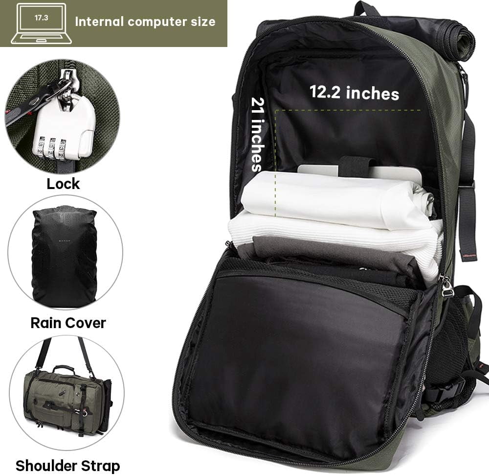 KAKA Travel Backpack, Carry On Backpack Durable Convertible Duffle Bag Fit  for 15.6 Inch Laptop for Men and Women(Medium 35L) - Walmart.com