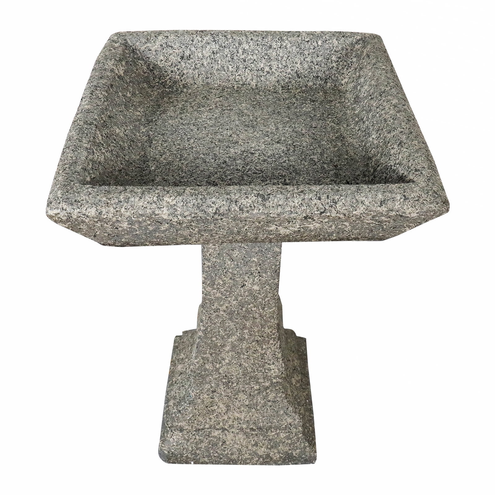 Hamiedun 22.8" H Rustic Birdbath Freestanding Square Bird Bath with Faux Wood Finish for Garden Lawn Backyard Patio Porch Decor