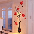 thumbnail image 6 of Crystal 3D Floral Wall decals, Peel and Stick Removable Art with Red Flower & Black Silhouette Motifs, Wall decor Stickers Peel and Stick, Black Wall decor for Living Room, Home, 6 of 7
