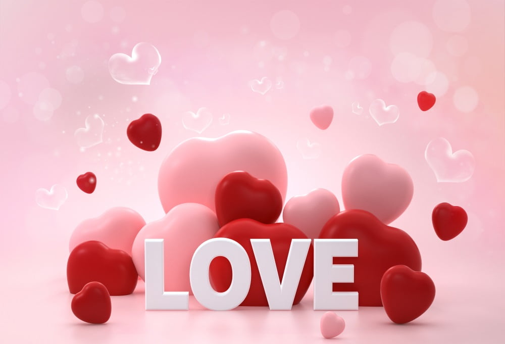 Kate 10x10ft Valentines Day Backdrop for Photography Red Heart Romantic