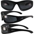 thumbnail image 4 of Global Vision Triumphant Padded Riding Safety Sunglasses For Men & Women Shatterproof Polycarbonate Lens UV400 Scratch-Resistant Vented EVA Foam Motorcycle Sunglasses Black Frame w/ Smoke Lens, 4 of 4