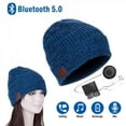 thumbnail image 2 of Wireless BT 5.0 Headphones Winter Warm Music Hat Beanie Cap Smart Headset Speaker with Mic Sport Knitted Hat Earphones Gift, 2 of 6