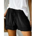 thumbnail image 3 of Doublju Women's Elastic Waist Comfy Casual Shorts with Pockets, 3 of 4