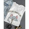 thumbnail image 3 of Coffee Makes Me Less Cat Boss Shaped T-Shirt Women -Smartprints Designs, Female XX-Large, 3 of 4