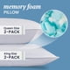 thumbnail image 4 of Beckham Hotel Collection Juego de 2 almohadas de espuma viscoelástica tamaño Queen/estándar – Almohada refrescante de espuma triturada para personas que duermen boca abajo o de lado, 4 of 9
