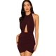 thumbnail image 1 of Vestido sexy para mujer con corte fruncido y espalda descubierta, vestido de fiesta Rojo vino XL Rojo vino XL Xishao ropa, 1 of 2