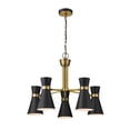 thumbnail image 2 of 5 Light Chandelier Frame Finish Matte Black + Heritage Brass, 2 of 7