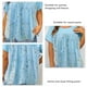 thumbnail image 5 of Blusa extragrande con cuello redondo de encaje Blusa extragrande de manga corta de encaje de doble capa para mujer Lady Girl Azul claro 4XL, 5 of 6