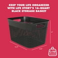 thumbnail image 3 of Life Story 16 Qt Decorative Storage Basket, Large Plastic Home Organizer, Black, 3 of 7