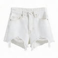thumbnail image 2 of Favoffer Women Denim Shorts High Waist Button Fly Distressed Jeans Shorts Classic Summer Casual Pants with Front Pockets, 2 of 8