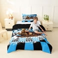 thumbnail image 2 of Castle Fairy Cool Steam Train Twin Comforter Sets 3-Piece for Boys, Retro Locomotive Graphic Bedding Set for Room, Black Reversible, 2 of 6
