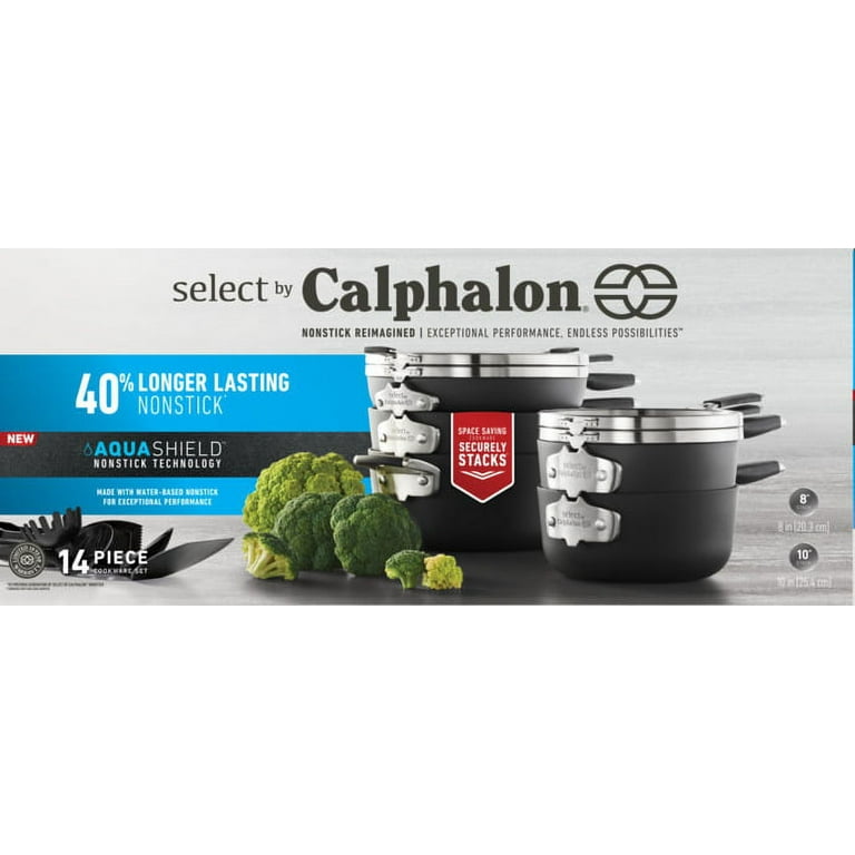 Select by Calphalon Space-Saving AquaShield Nonstick 14-Piece Cookware Set