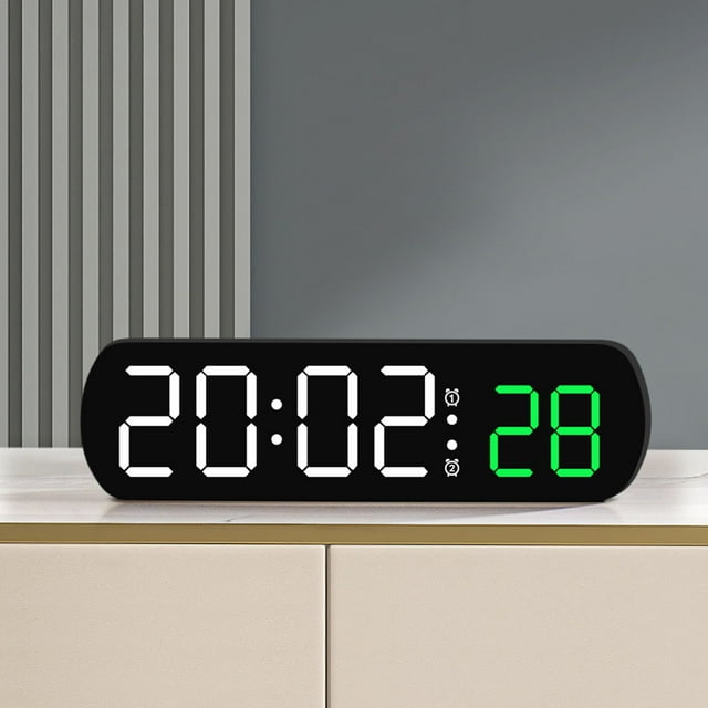 PEONAVET Alarm Clock Alarm Clock Electronic Clock Multi-functional LED Alarm Clock Temperature Jump Seconds Display Countdown Bedside Clock