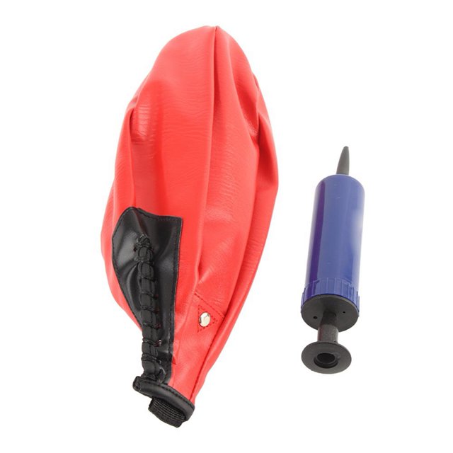 Bolsa inflable para colgar con forma de pelota de boxeo de velocidad, equipo de entrenamiento de MMA (rojo)