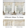 thumbnail image 4 of Marble Beige Curtain Valance for Windows/Living Room/Kitchen/Bathroom/Café, Short Rod Pocket Tier Curtain Window Treatment Panel Modern Abstract Ink Painting Luxury Topper Curtain 60''x18'', 4 of 6